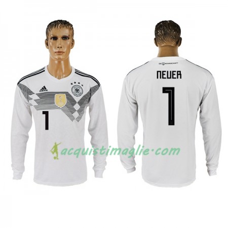 Divisa di Calcio Germania Neuer 1 Prima Mondiali 2018 Manica Lunga